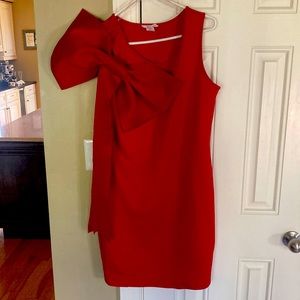 Red Bodycon Holiday Bow Dress